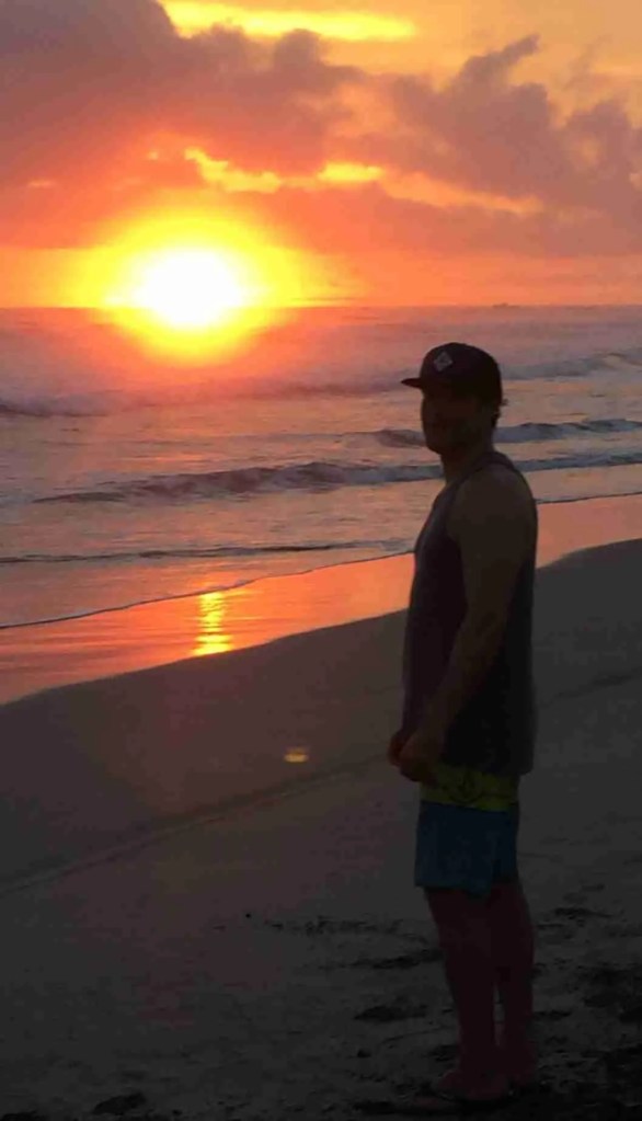 Person silhouette at sunset