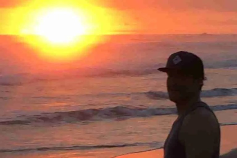 Person silhouette at sunset